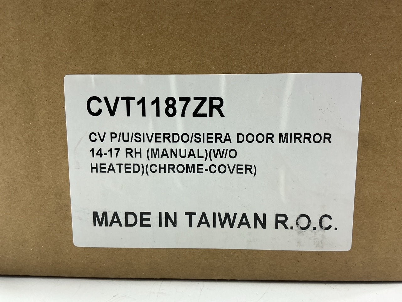 AFTERMARKET - Right Passenger Manual NON-Heated Door Mirror W/ Chrome Cover