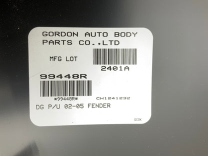 NEW AFTERMARKET DGT1001ER Front Right Fender For 2002-2005 Ram 1500 2500 3500