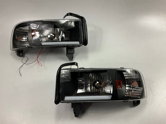 Clear/Black Headlights Head Lamp Set Pair Left & Right For 2002-2005 Ram Pickup