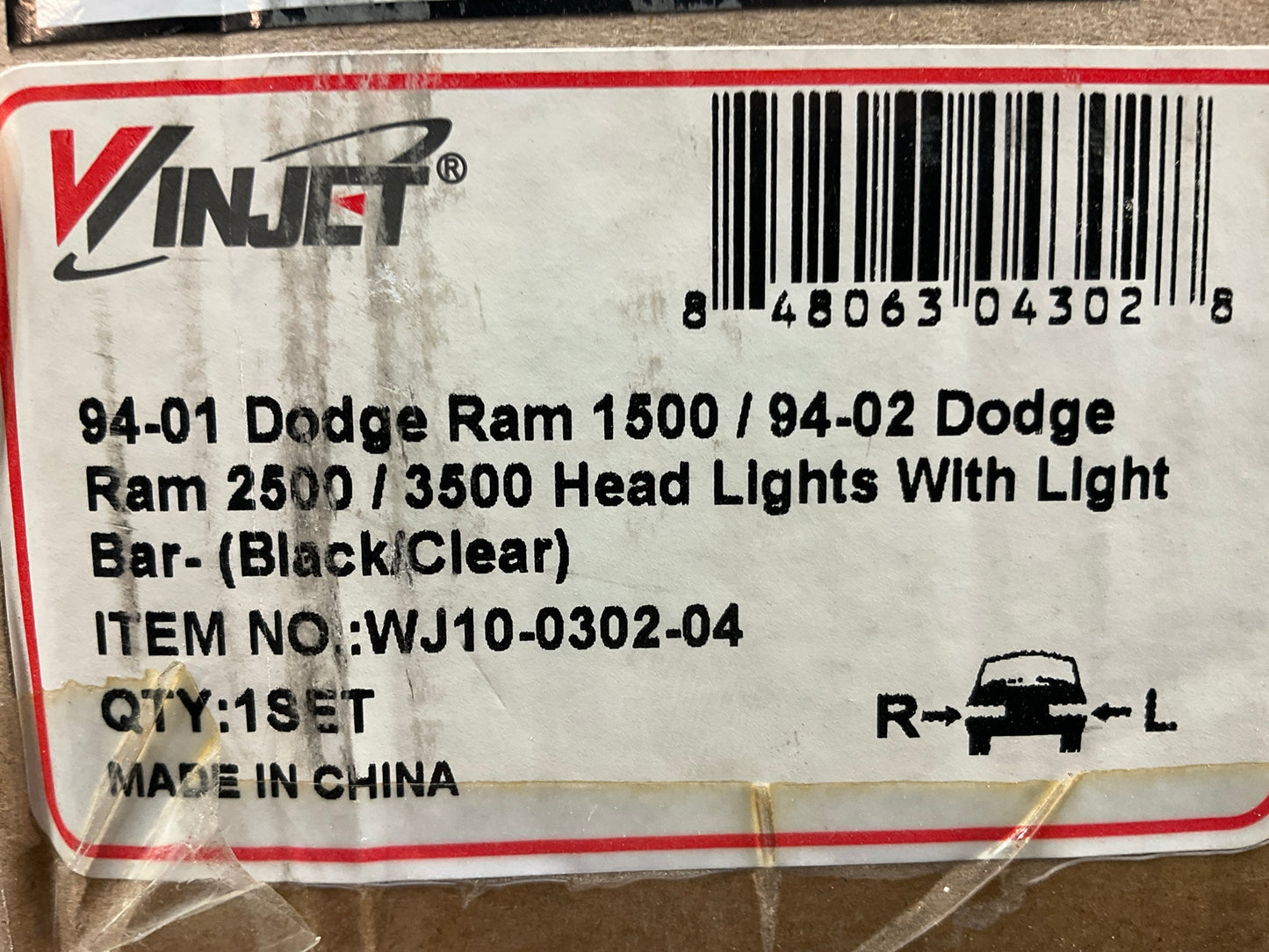Clear/Black Headlights Head Lamp Set Pair Left & Right For 2002-2005 Ram Pickup
