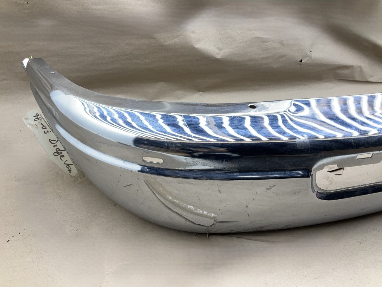 DGV1008FC  Front Chrome Bumper For 1998-2003 Dodge Ram 1500-3500 Van (VAN ONLY)