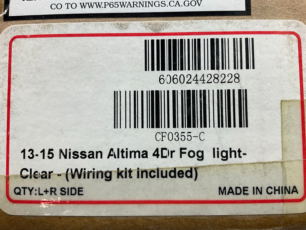 NEW AFTERMARKET DSA1095UA2 Fog Light Lamp Kit For 2013-2015 Nissan Altima 4-Door
