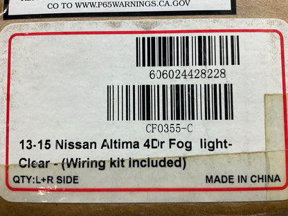 NEW AFTERMARKET DSA1095UA2 Fog Light Lamp Kit For 2013-2015 Nissan Altima 4-Door