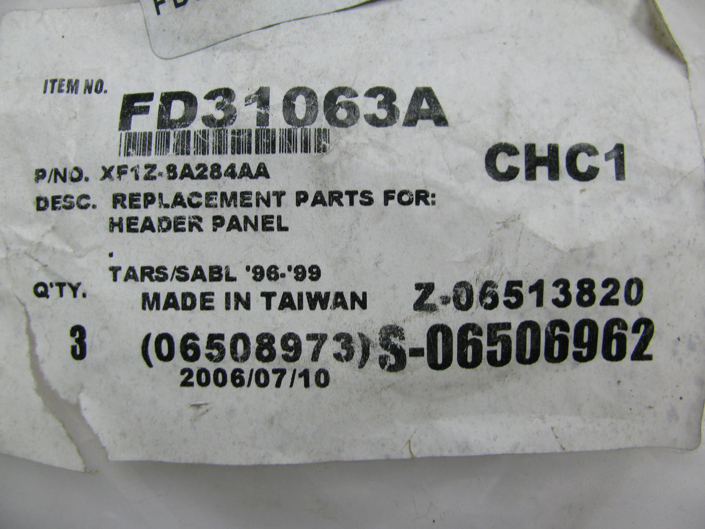 FD31063A Replacement Grille Opening Reinforcement For 1996-1999 Taurus & Sable