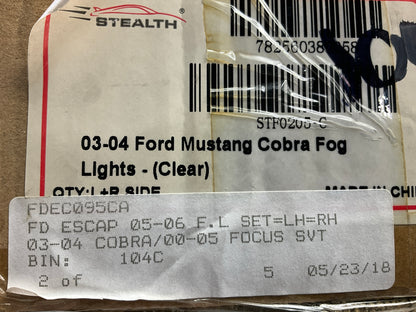 NEW AFTERMARKET - Clear Fog Light Lamp Set 03-04 Mustang Cobra, Focus FO2592194