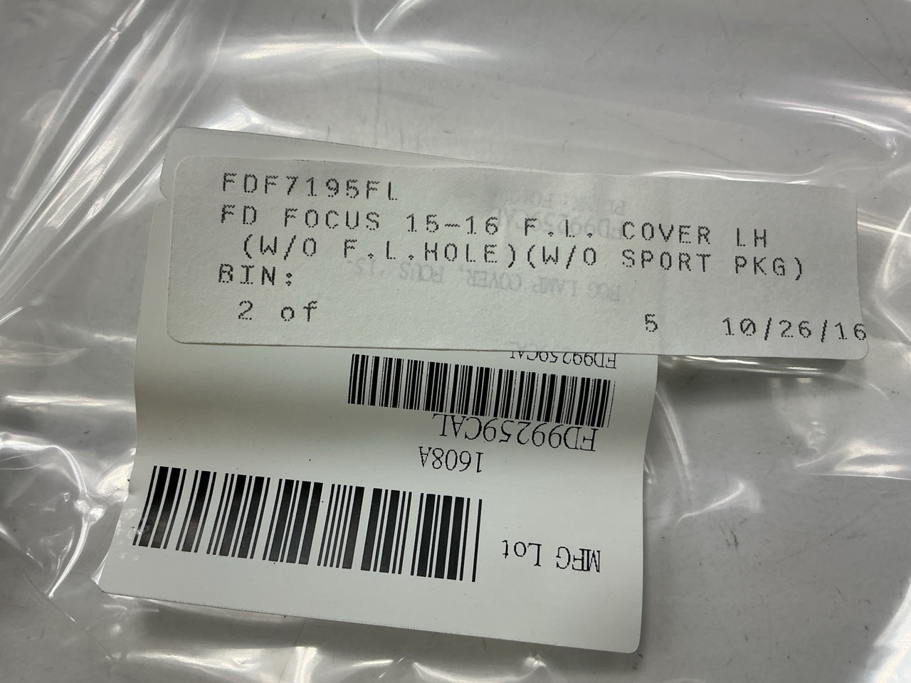 Front Left Driver Side Fog Light Cover For 2015-2018 Ford Focus - AFTERMARKET