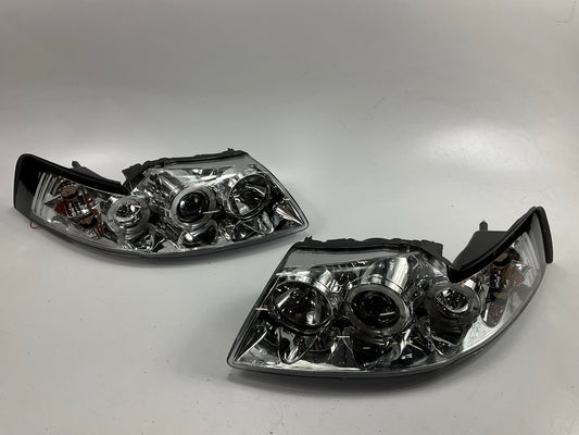 NEW FDM1091BE 1999-2004 Ford Mustang Projector Headlights (Pair) Chrome / Clear
