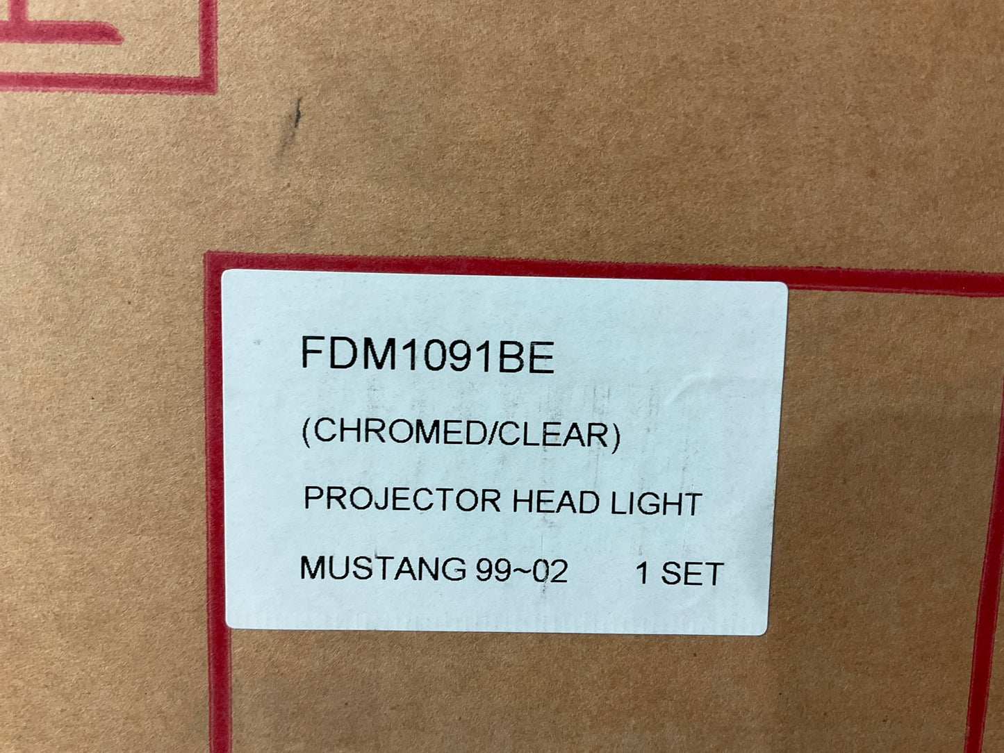 NEW FDM1091BE 1999-2004 Ford Mustang Projector Headlights (Pair) Chrome / Clear