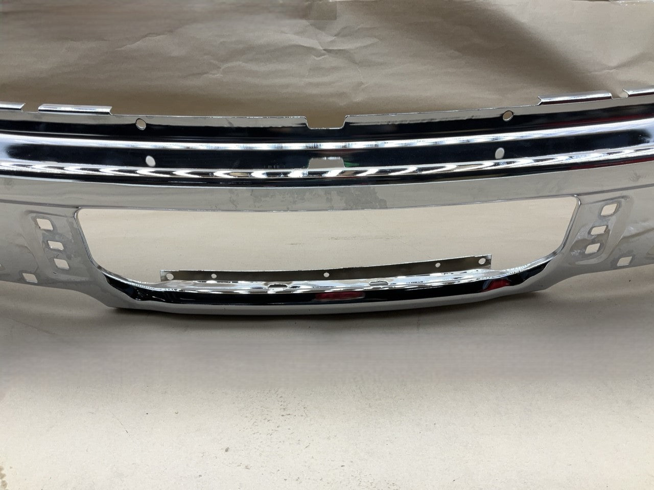 FDT1008XC Chrome Steel Front Bumper 2009-14 Ford F150 Pickup W/O Fog Light Hole
