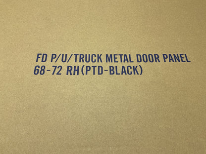 NEW AFTERMARKET - RH Right Black Interior Door Panel 1968-72 F-100 F-250 F-350