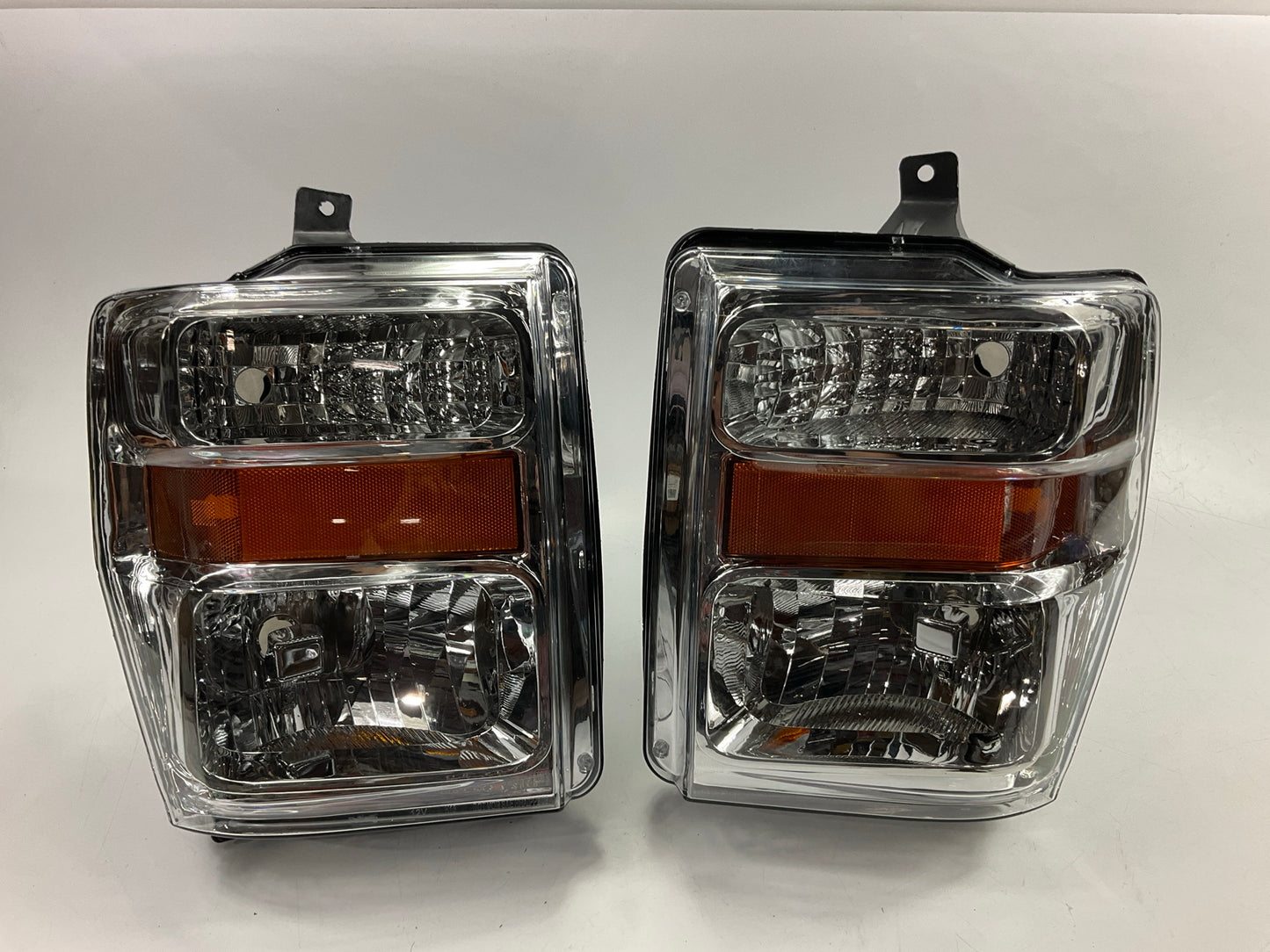 Pair Headlights Head Lamps Set 2008-2010 Ford F250 F-250 F350 F450 F550 SD