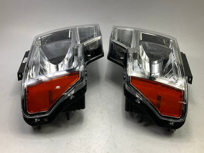 2009-2014 Ford F-150 Pickup Pair Chrome Housing Amber Side Headlight/Lamp Set