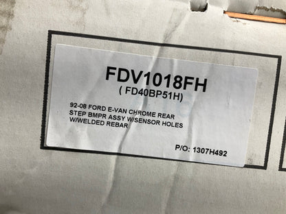 1992-2014 Ford Econoline Van E150 E250 E350 Rear Chrome Bumper W/ Sensor Holes