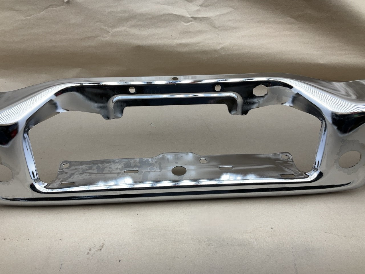 FO1102358 Chrome Rear Bumper W/O Park Assist Sensor Holes - 2004-2008 Ford F-150