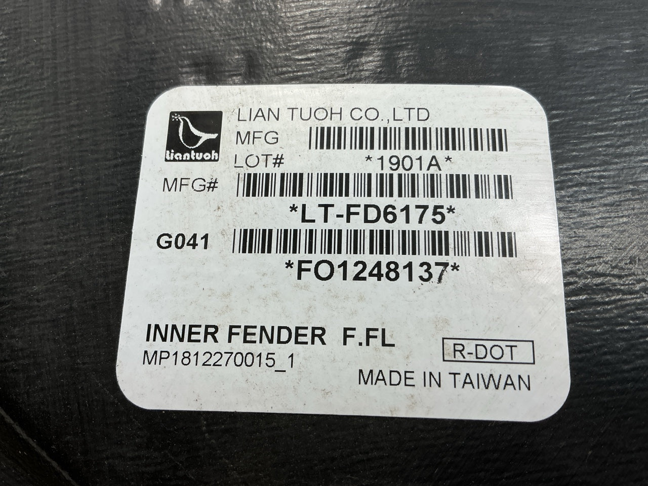 FO1248137 Front Left Forward Inner Fender Liner 08-10 Ford Explorer Sport Trac