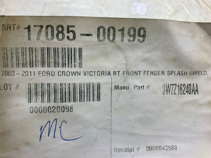 AFTERMARKET Front Right Engine Splash Shield 03-11 Crown Victoria, Grand Marquis