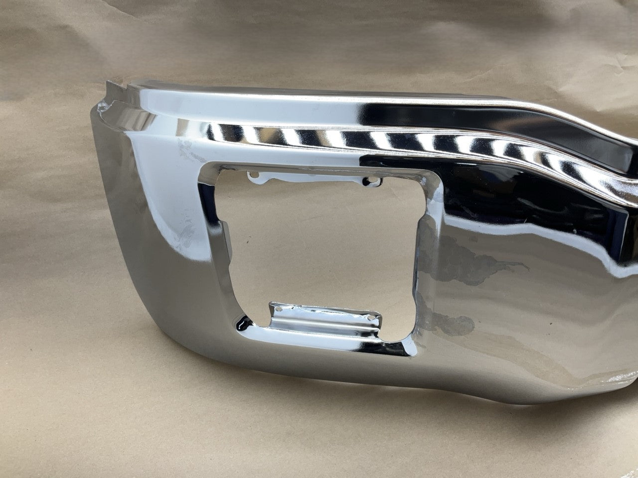 GM1002848  2014-2015 GMC Sierra 1500 Chrome Steel Front Bumper W/O Sensor Holes