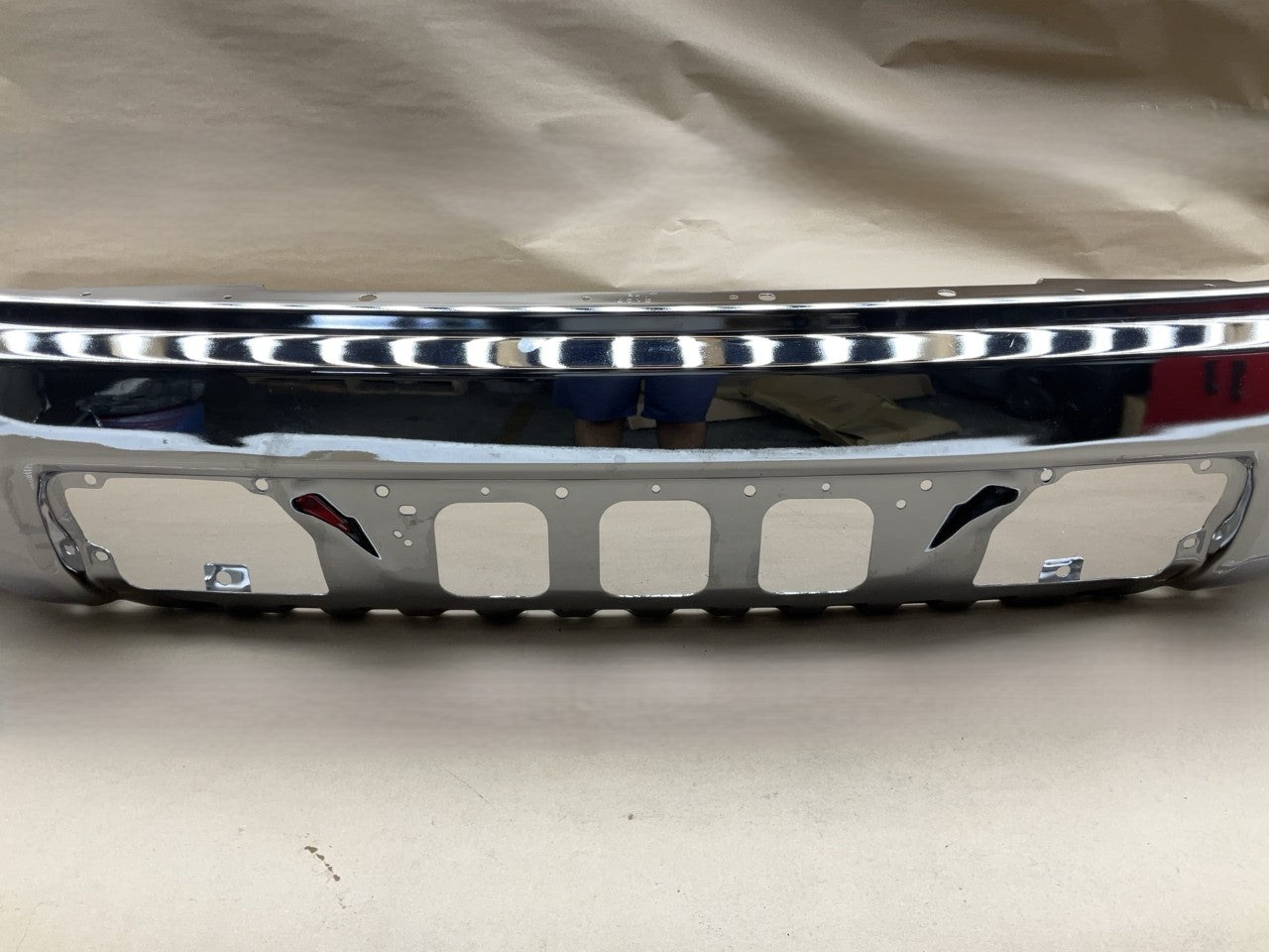 GM1002848  2014-2015 GMC Sierra 1500 Chrome Steel Front Bumper W/O Sensor Holes