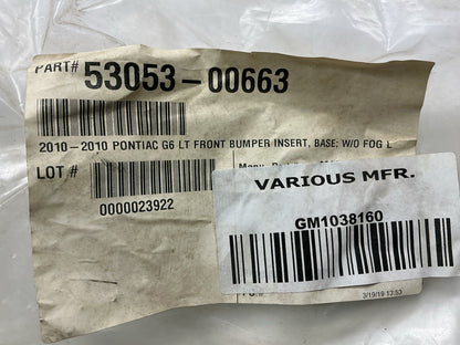 NEW AFTERMARKET - Front Left Driver Side Fog Light Cover 2009-10 Pontiac G6
