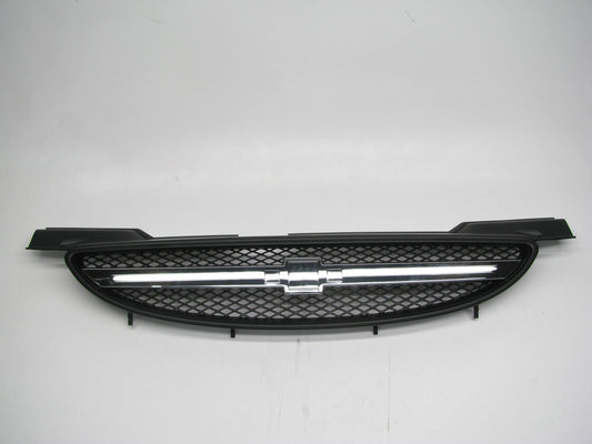 Black Front Grille Grill W/ Chrome Bar For 2004-08 Aveo Hatchback 2004-06 Sedan