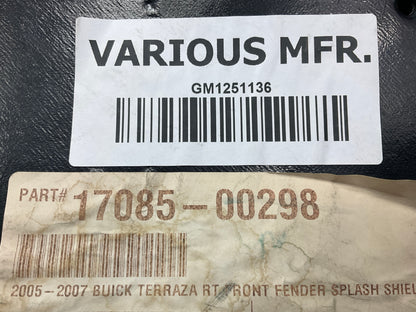 GM1251136 Front Right Fender Splash Shield 2005-2008 Terraza Uplander Montana