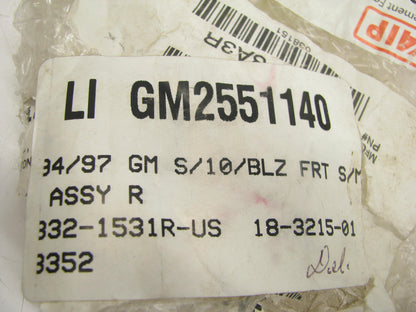 GM2551140 Front Right Side Marker Corner Lamp Light 1994-1997 S10, 95-97 Blazer