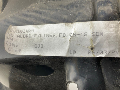NEW AFTERMARKET Front Right Fender Liner For 2008-2012 Honda Accord