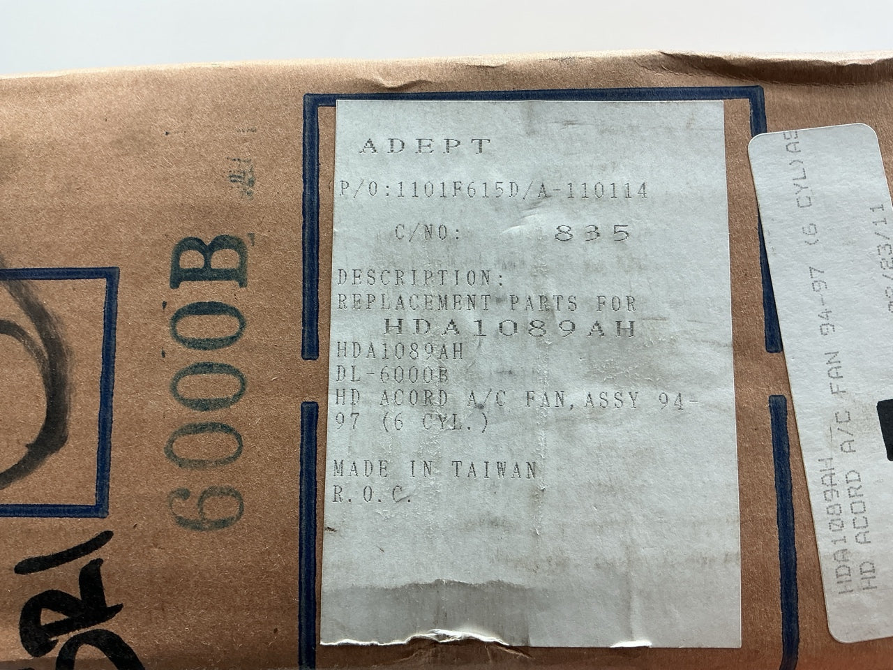 HDA1089AH A/C Condenser Fan For 1995-1997 Honda Accord 2.7L V6