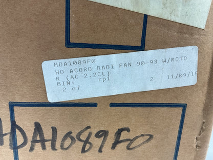 NEW AFTERMARKET - HDA1089F0 Engine Radiator Cooling Fan Assembly 1990-93 Accord