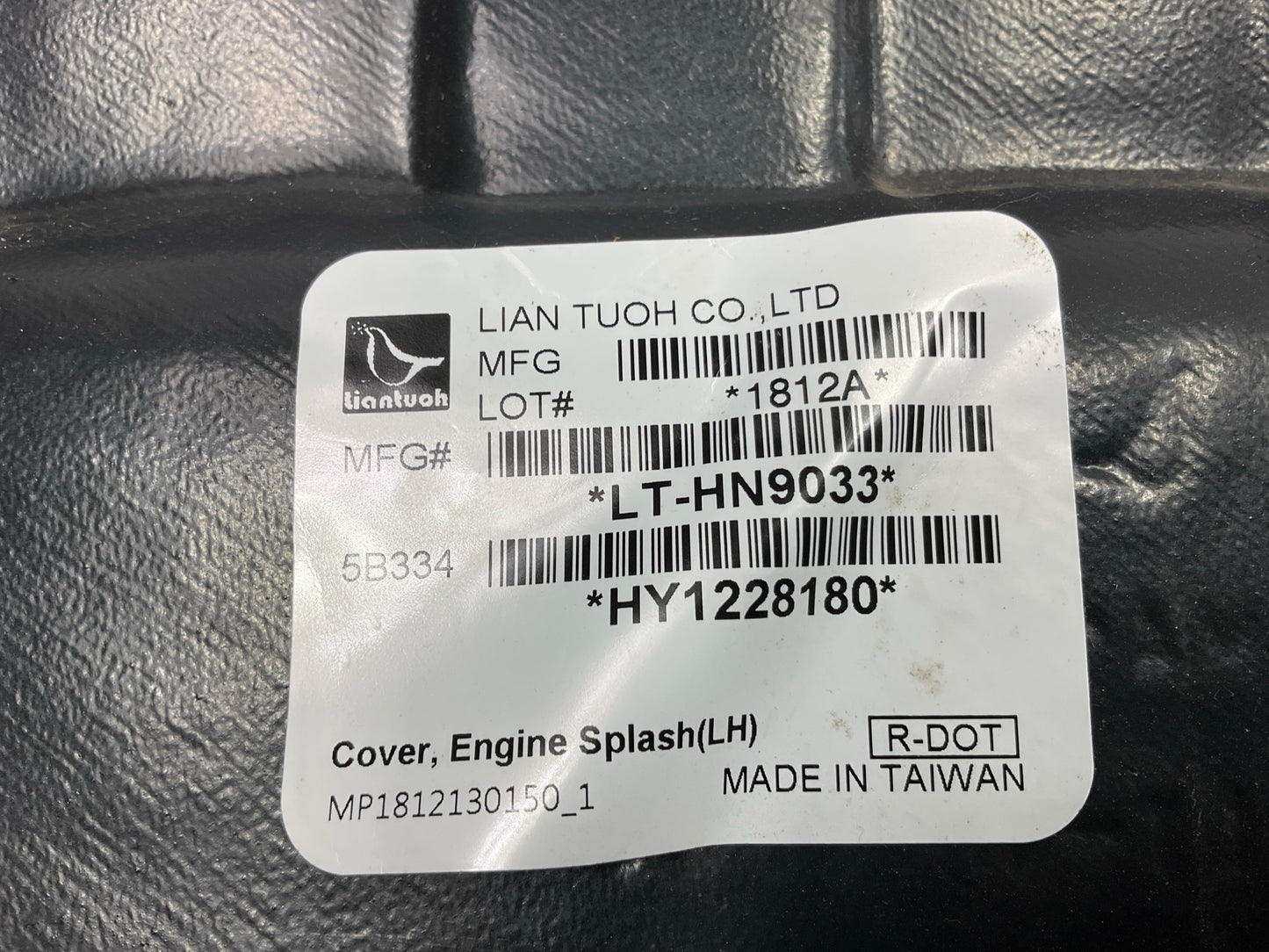 HY1228180 Lower Left Driver Engine Under Cover Shield For 14-2016 Elantra Sedan