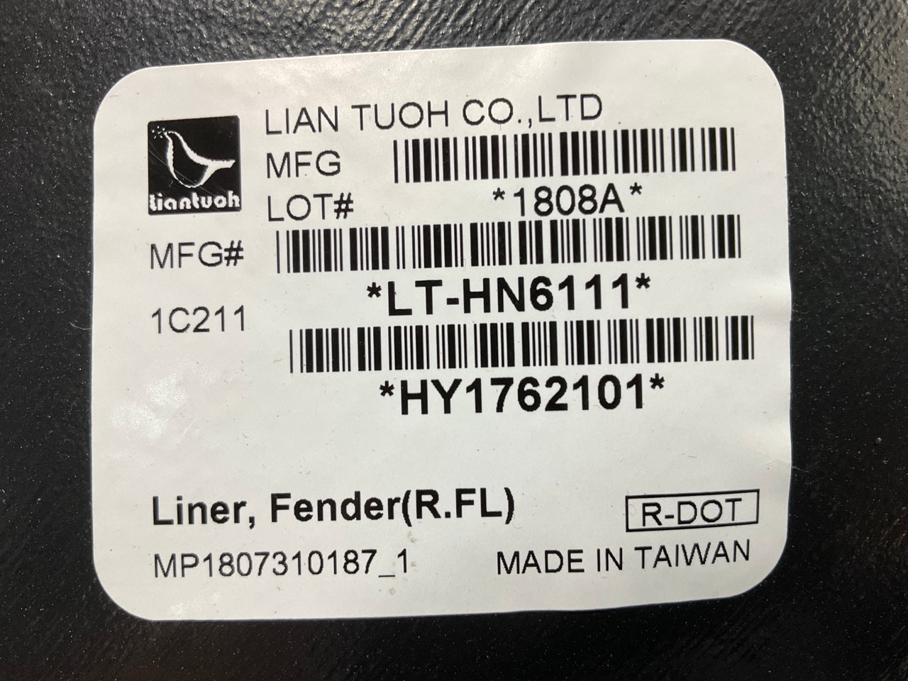 NEW - AFTERMARKET HY1762101 Rear Left Fender Liner For 2011-2014 Hyundai Sonata