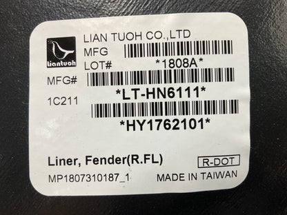 NEW - AFTERMARKET HY1762101 Rear Left Fender Liner For 2011-2014 Hyundai Sonata
