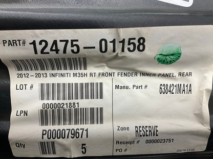 NEW AFTERMARKET IN1249124 Front Right Rearward Fender Liner