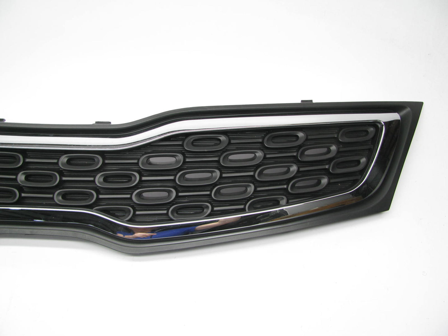 Front Black Bumper Grille W/ Chrome Trim KI1200151 For 2012-2015 Kia Rio Sedan