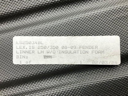 AFTERMARKET Front Left Fender Liner Splash Shield 2006-2008 Lexus IS250, IS350