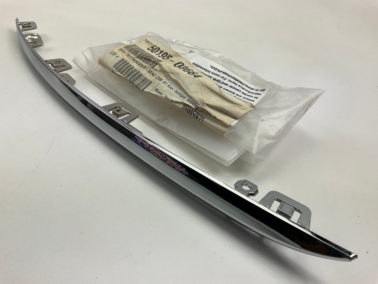 AFTERMARKET - REAR RIGHT Bumper Moulding CHROME For 15-18 Mercedes-Benz C300