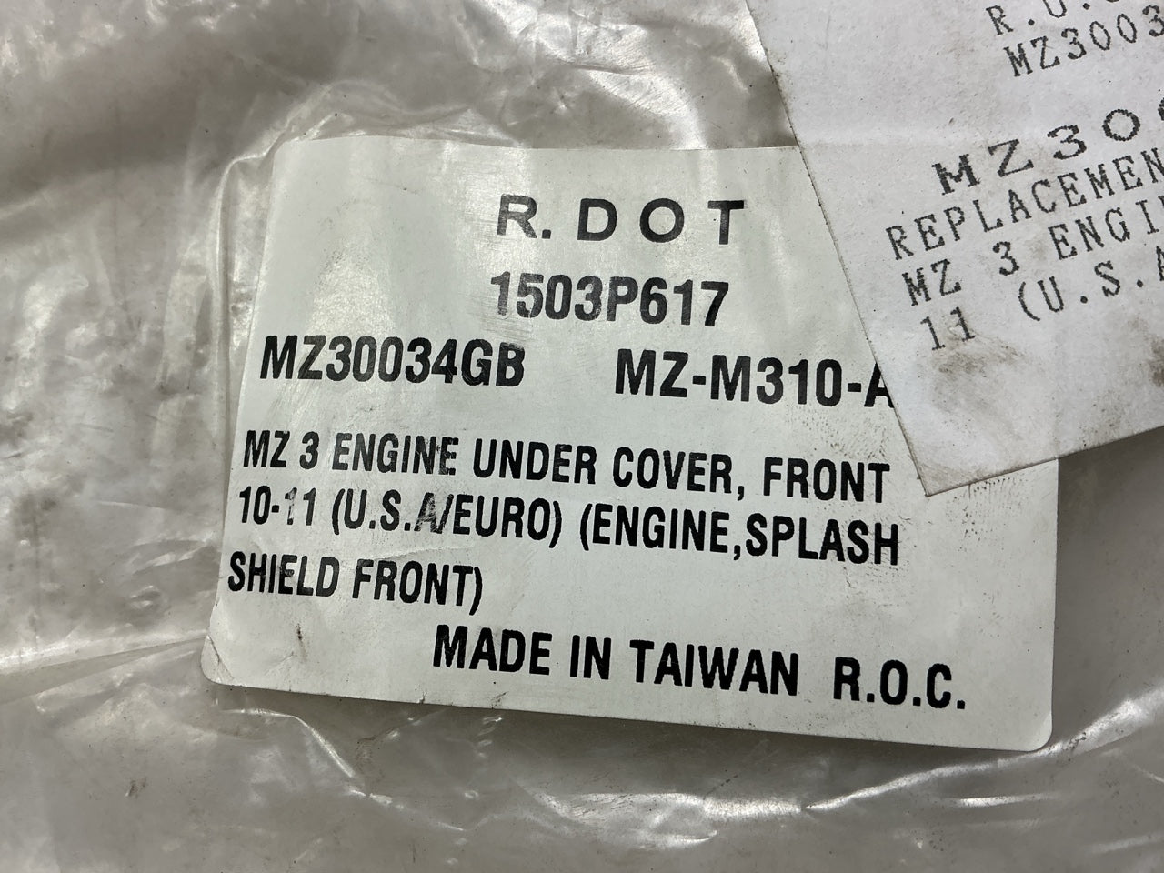 NEW AFTERMARKET MZ30034GB Front Engine Splash Shield For 2010-2013 Mazda 3