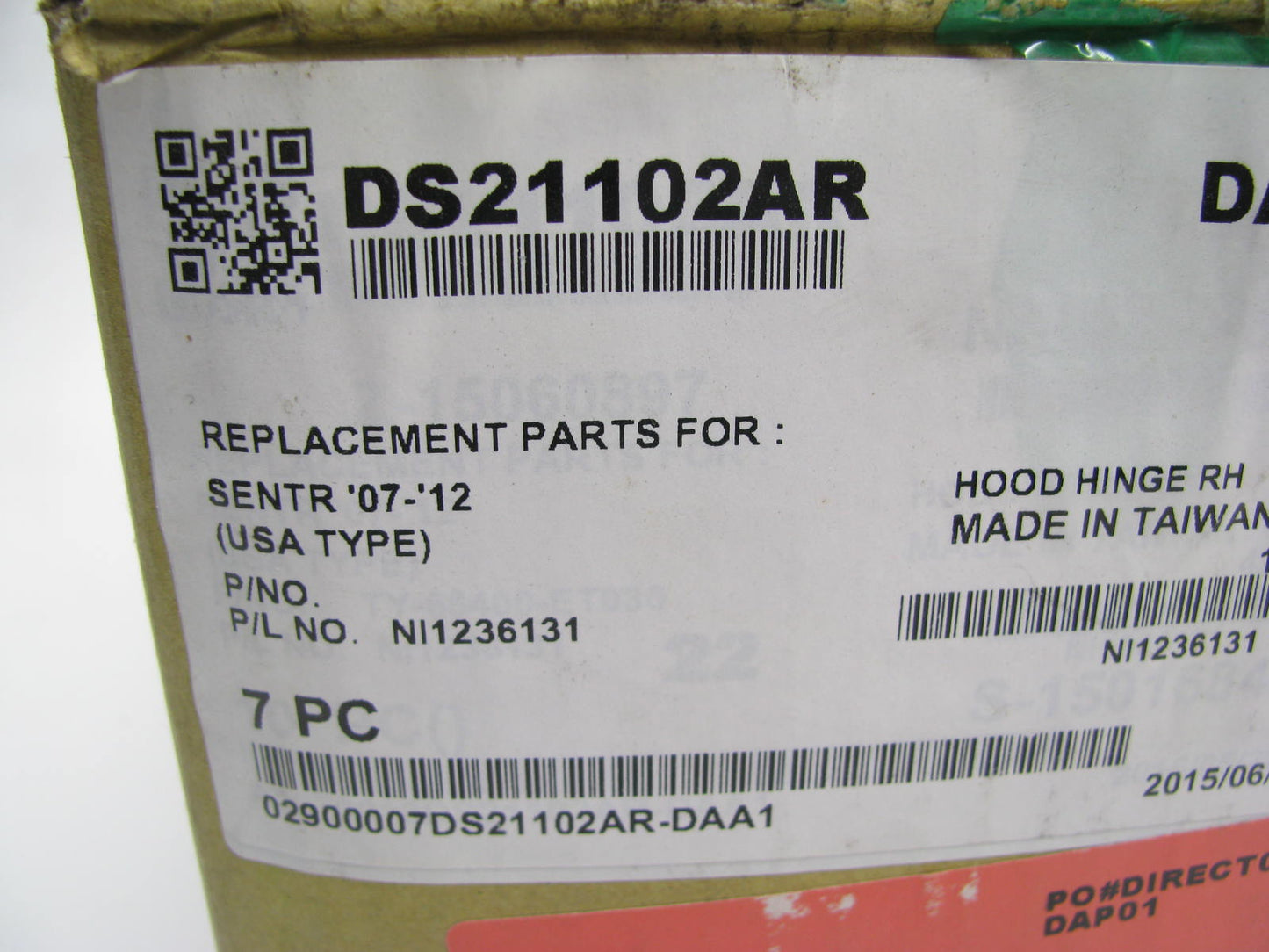 NEW AFTERMARKET - NI1236131 RIGHT Hood Hinge For 2007-2012 Nissan Sentra