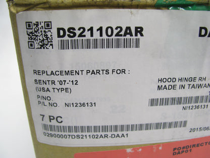 NEW AFTERMARKET - NI1236131 RIGHT Hood Hinge For 2007-2012 Nissan Sentra