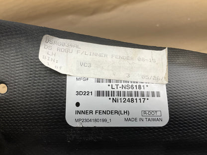 NI1248117  Front Left, Inner Fender Liner For 2008-2012 Nissan Rogue