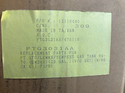 NEW 20 Gallon Fuel Gas Tank - 1969-1970 Pontiac Tempest LeMans GTO Grand Prix