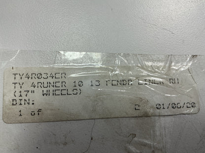 NEW AFTERMARKET - Front Right Inner Fender Liner For 2010-2013 Toyota 4Runner