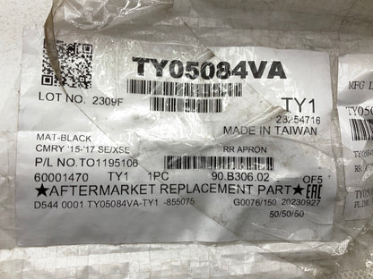 NEW AFTERMARKET Rear Bumper Cover Lower Valance 2015-2017 Toyota Camry TYC4016AF