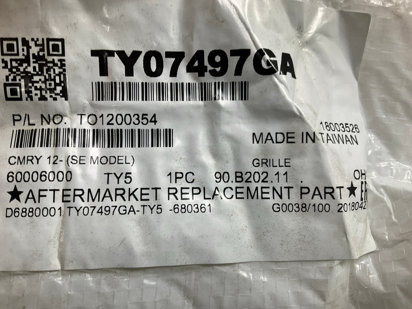 NEW TYC4070BH Grille, Painted Black For 2012-2014 Toyota Camry