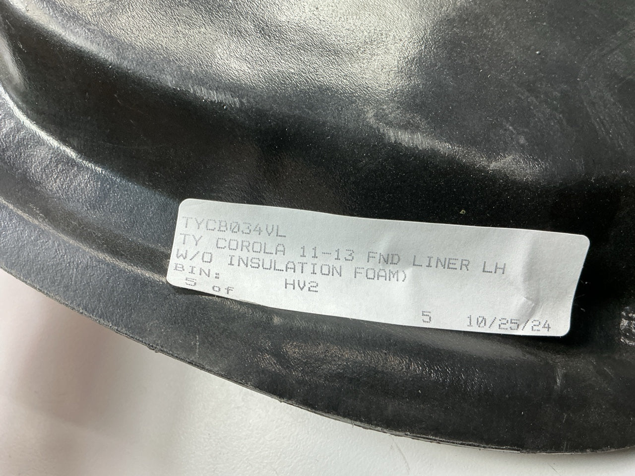 AFTERMARKET Front Left Inner Fender Splash Shield Liner 2011-2023 Toyota Corolla