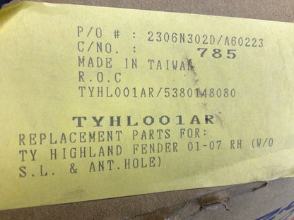 NEW AFTERMARKET TYHL001AR Front Right Fender - 2001-2007 Toyota Highlander