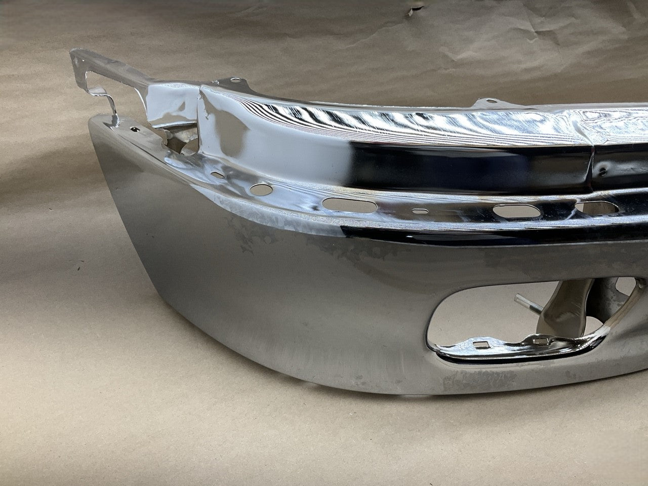 NEW TYT9007BC Front Chrome Steel Bumper - 2000-2006 Toyota Tundra W/ Fog L Holes