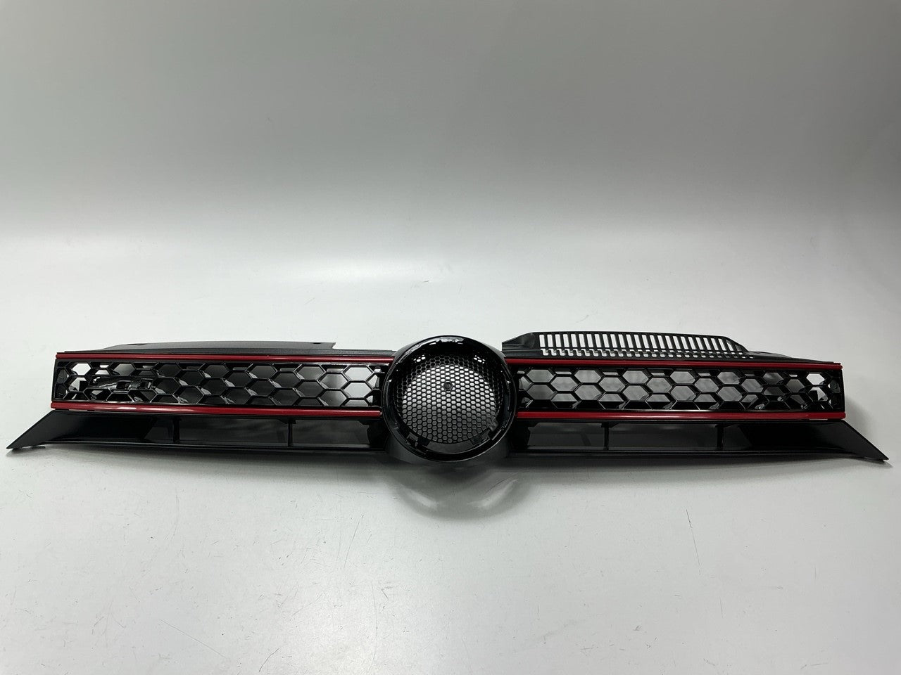 AFTERMARKET Gloss Black & Red Front Upper Grille Honeycomb Mesh 2010-14 Golf GTI
