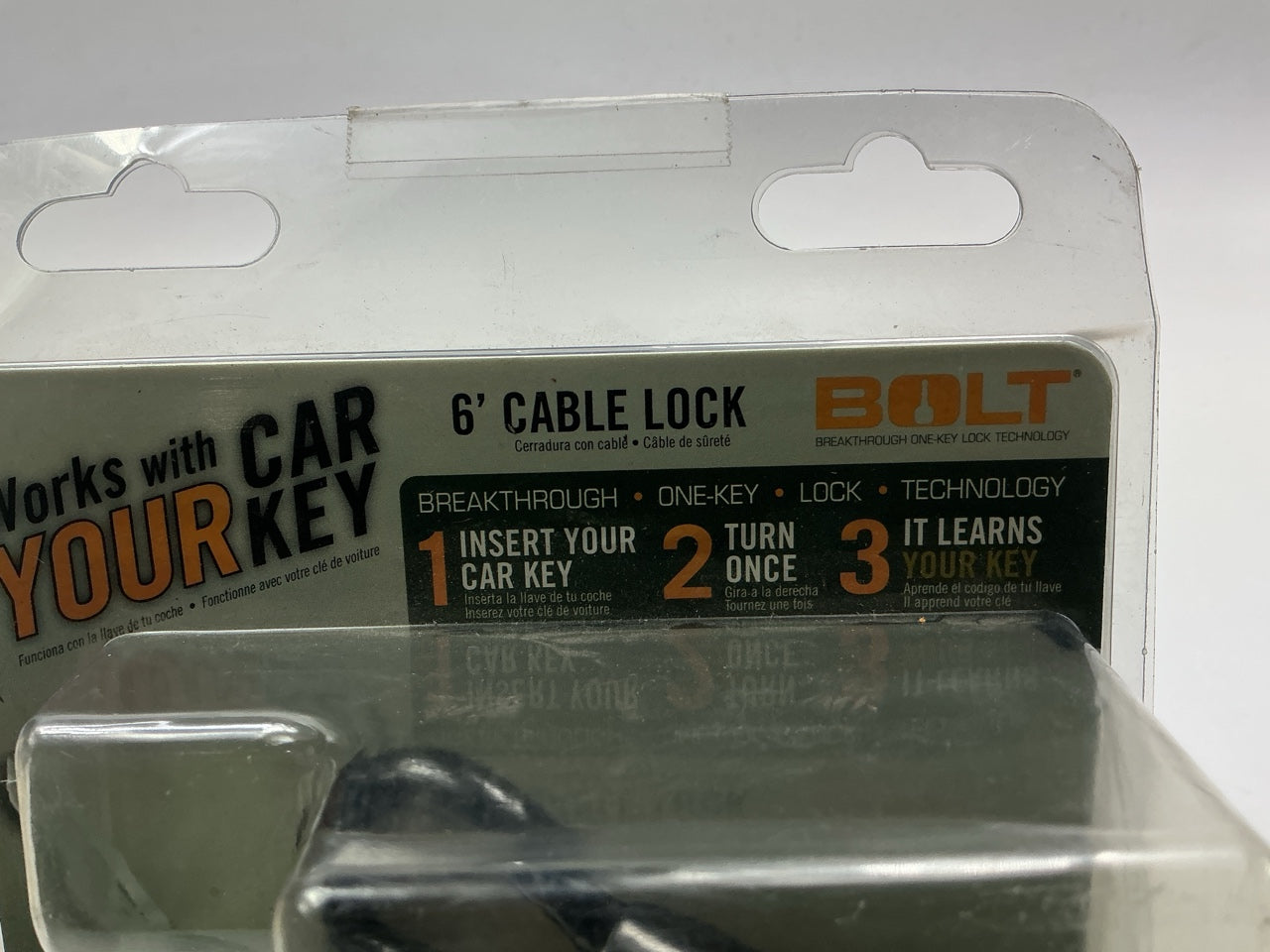 Bolt 7018451 6' Cable Lock For Ford, Lincoln & Mercury, 1/4'' Black Vinyl Coated