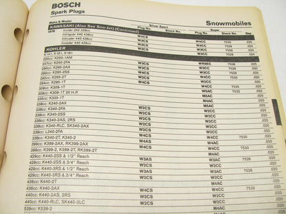 Vintage 1995 Bosch 221101 Spark Plug Parts Catalog - Truck, Car, Industrial Apps